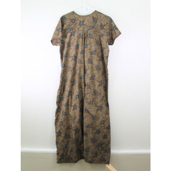 Figure Fine House Dress Nightie Muumuu Ladies L Short Sleeve Button Pull Over - Picture 2 of 5